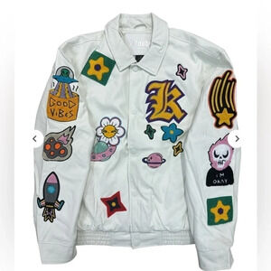 Kloud9 New York multiful patches premium pu‎ leather jacket